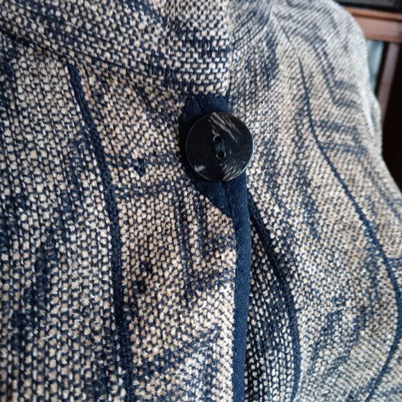 Vtg Womens Cardigan Jacket Maude Andrade Large Reversible Open Geometric Woven - Picture 5 of 7